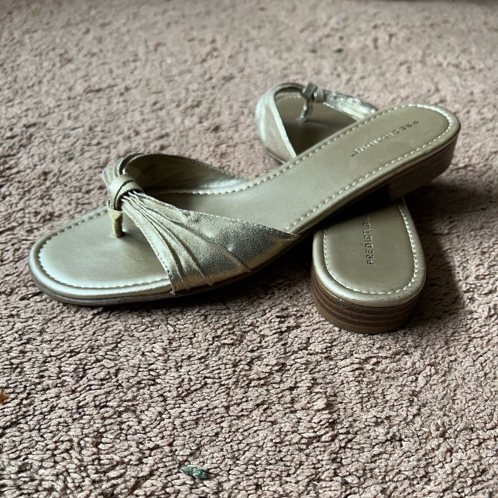 Gold colored sandals